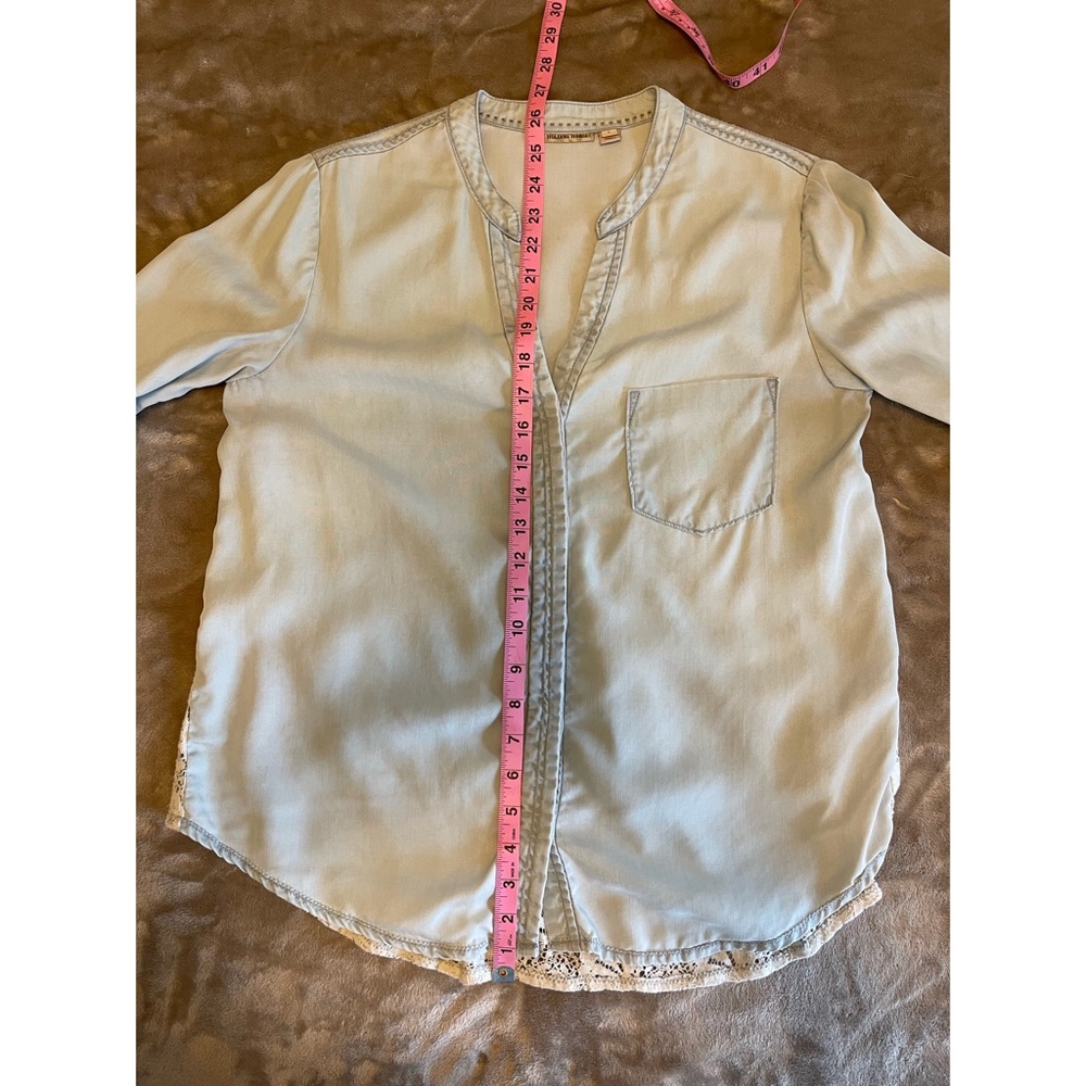 Anthropologie Holding Horses Lace Chambray Top - Picture 7 of 9